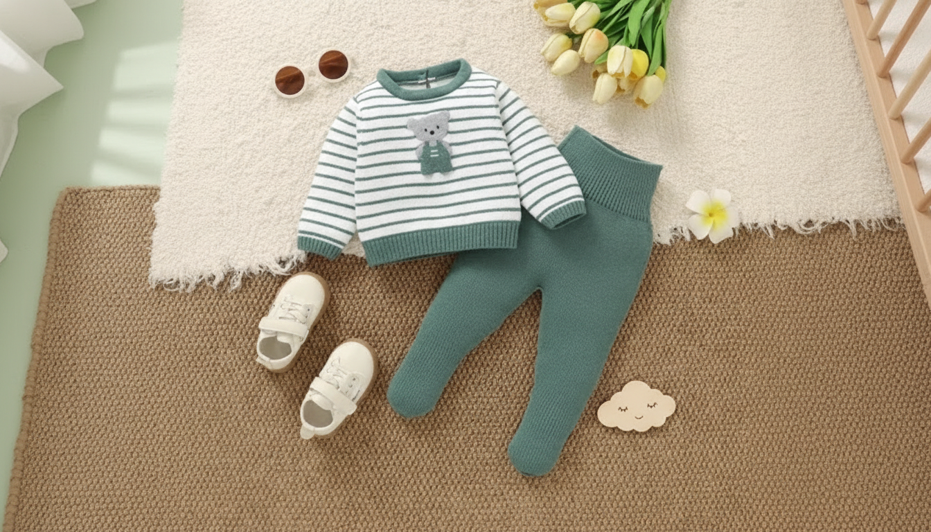 Cozy Knit Newborn Set: Bear Sweater & Pants Fit Guide